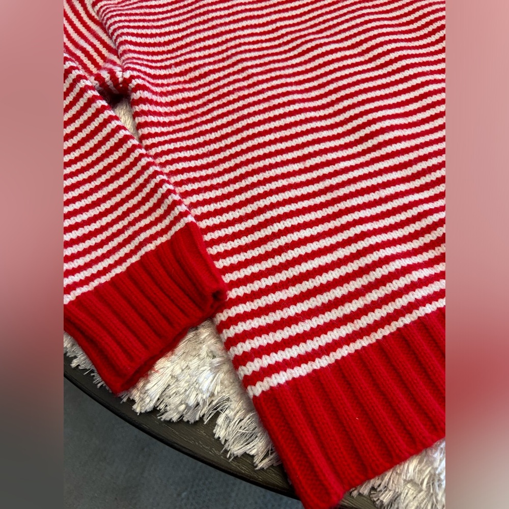 Super duper adorable red and white striped sweater! Size Large - Picture 7 of 12